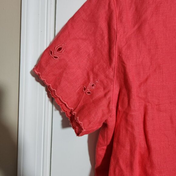 Vtg 90s Uniform John Paul Richards Size M Linen Dress Jacket Blouse Set - Picture 3 of 8